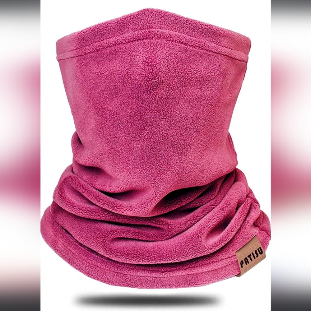 Patisu Kids Neck Warmer Gaiter Winter Fleece Face Neck Cover Pink